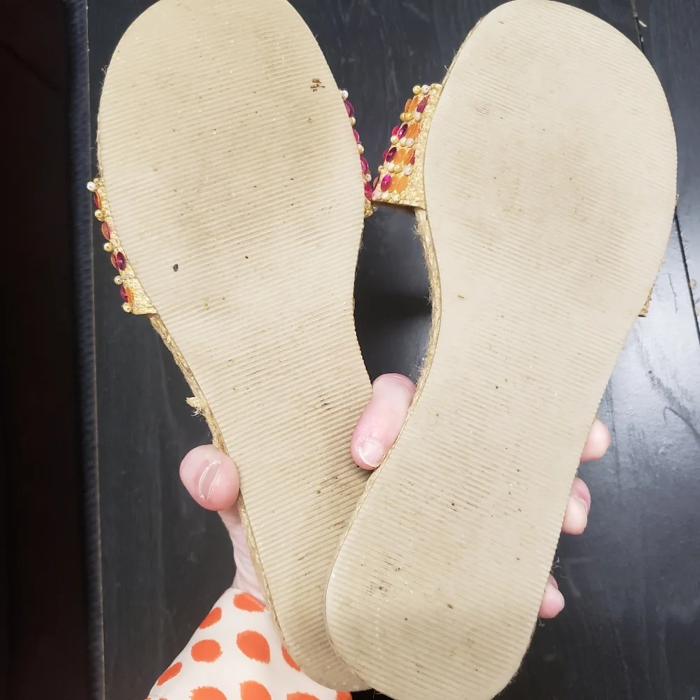 ESNY Espadrille Woven Sequin Sandals